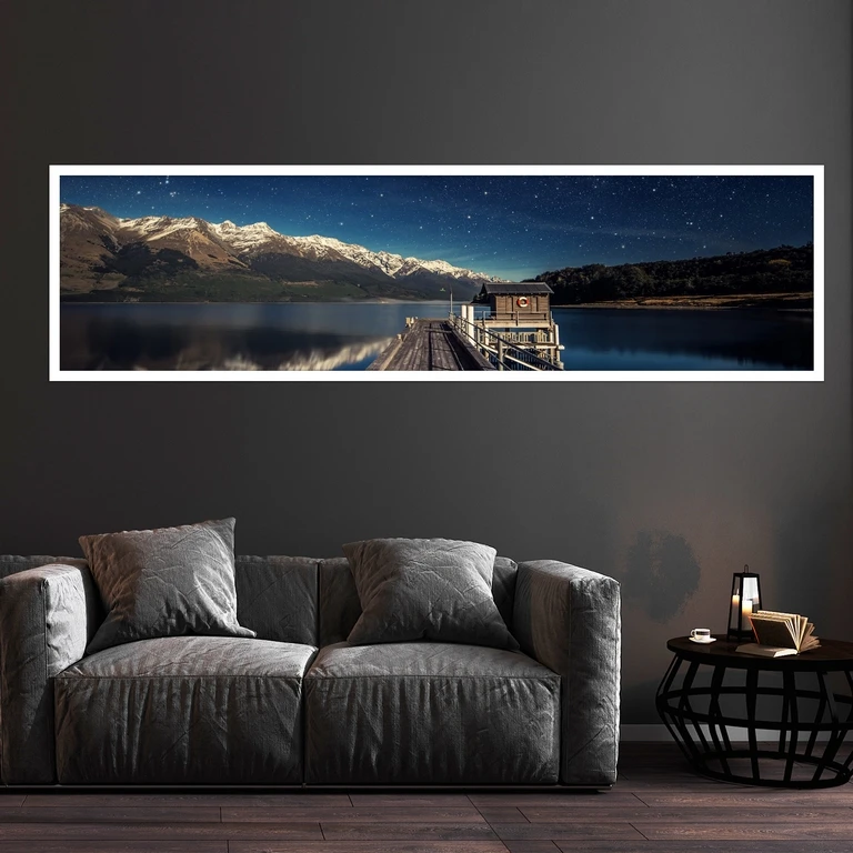 تابلو بکلیت طرح منظره کوه و دریاچه مدل کشیده W-7643