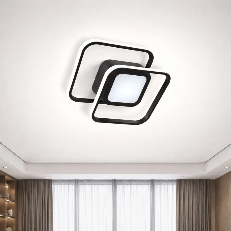 لوستر سقفی دلوری طرح مربع دو لاین کد 02