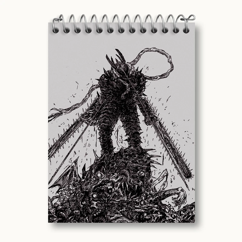 دفتر یادداشت 50 برگ خندالو مدل دنجی انیمه مرد اره ای Chainsaw Man کد 17956