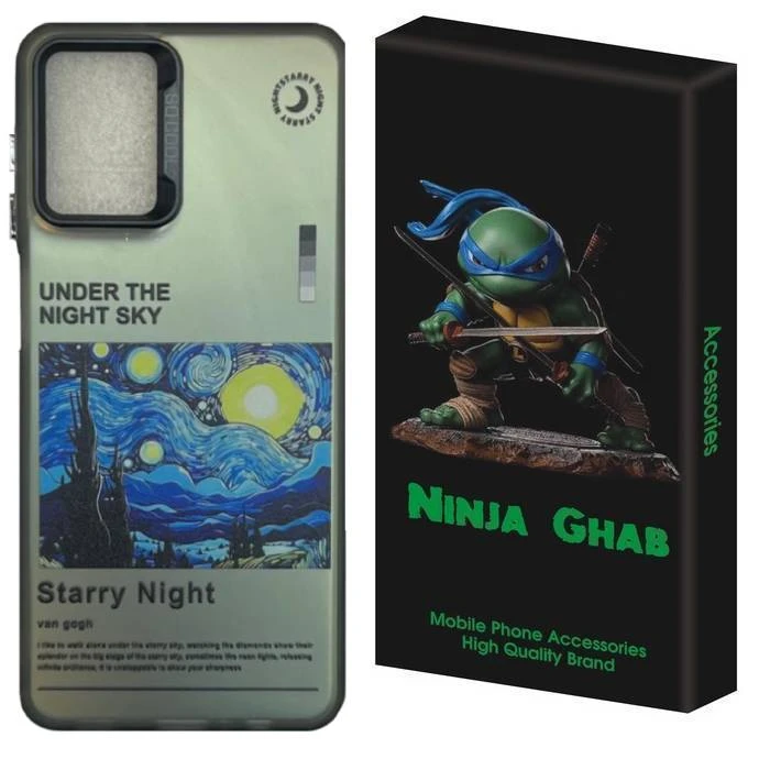 کاور نینجا قاب مدل ونگوگ طرح شب پر ستاره مناسب برای گوشی موبایل سامسونگ Galaxy A12