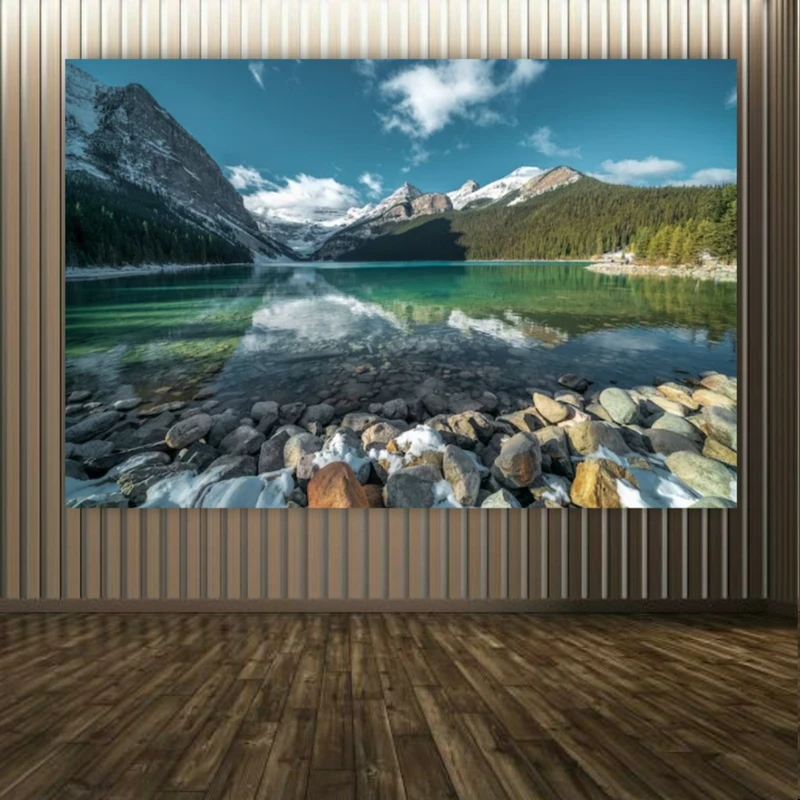 تابلو بوم طرح طبیعت مدل رودخانه کد PP2657