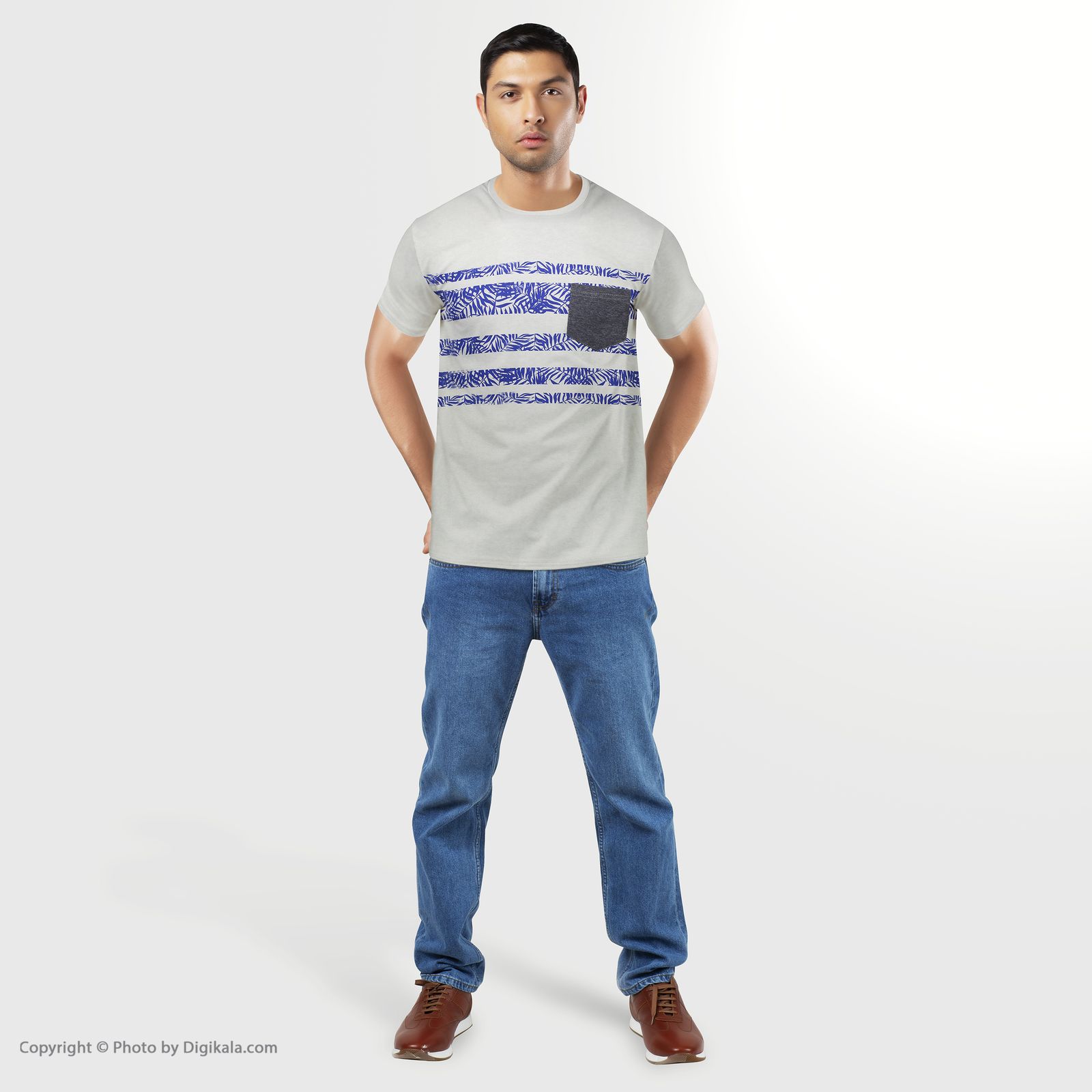 تی شرت مردانه آر ان اس مدل 1131127-93 - طوسی - 2