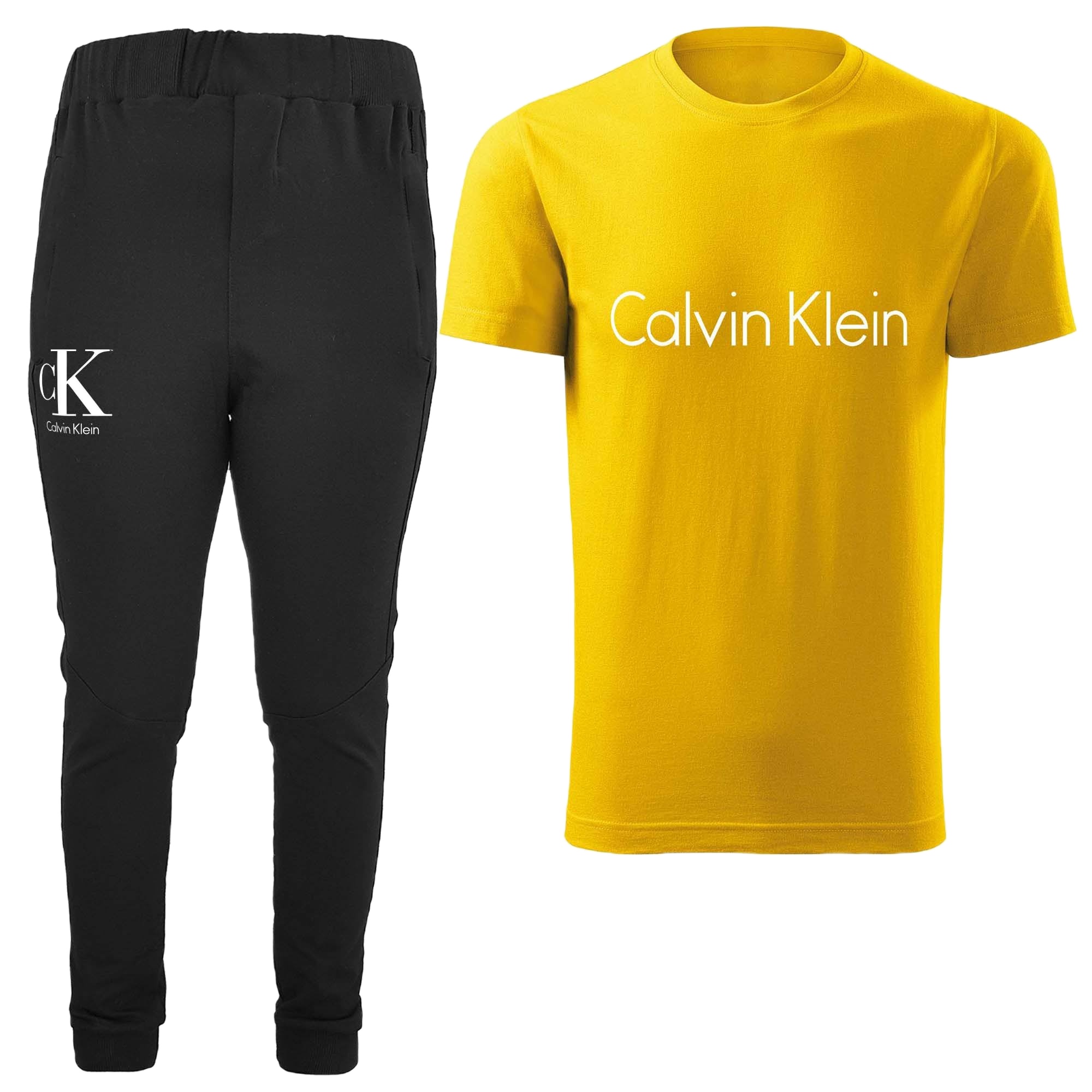 ست تی شرت و شلوار مردانه مدل 00416165 رنگ زرد