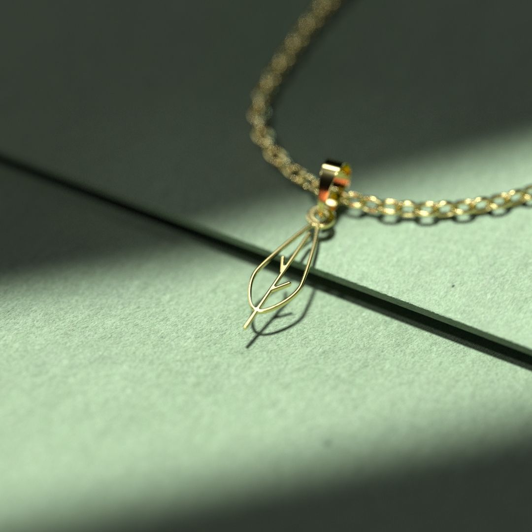 گردنبند طلا 18 عیار زنانه مدوپد مدل برگ کد L2-1-1180 - - 3