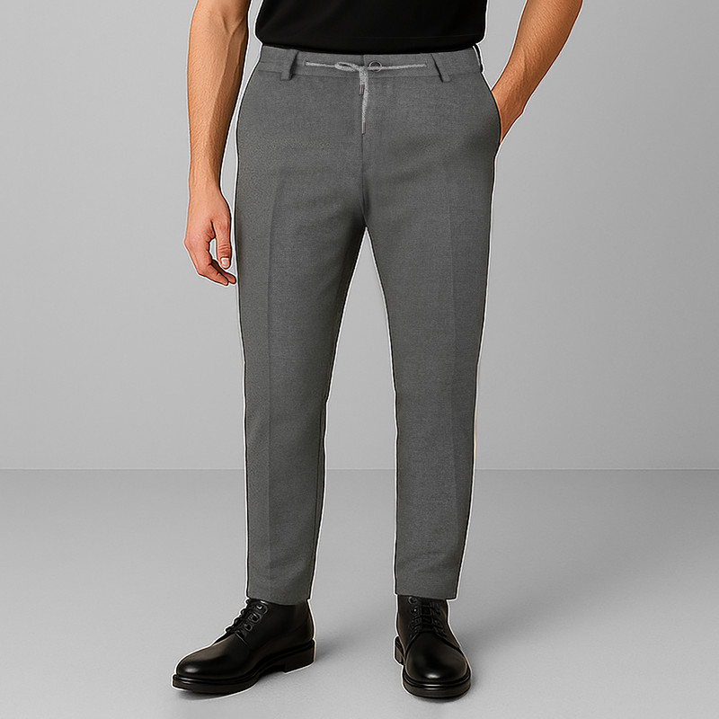 شلوار جذب مردانه کروم مدل پارچه ای 2322513 رنگ ذغالی