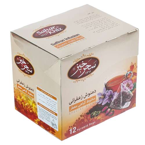 دمنوش کیسه ای زعفرانی سحرخیز بسته 12 عددی