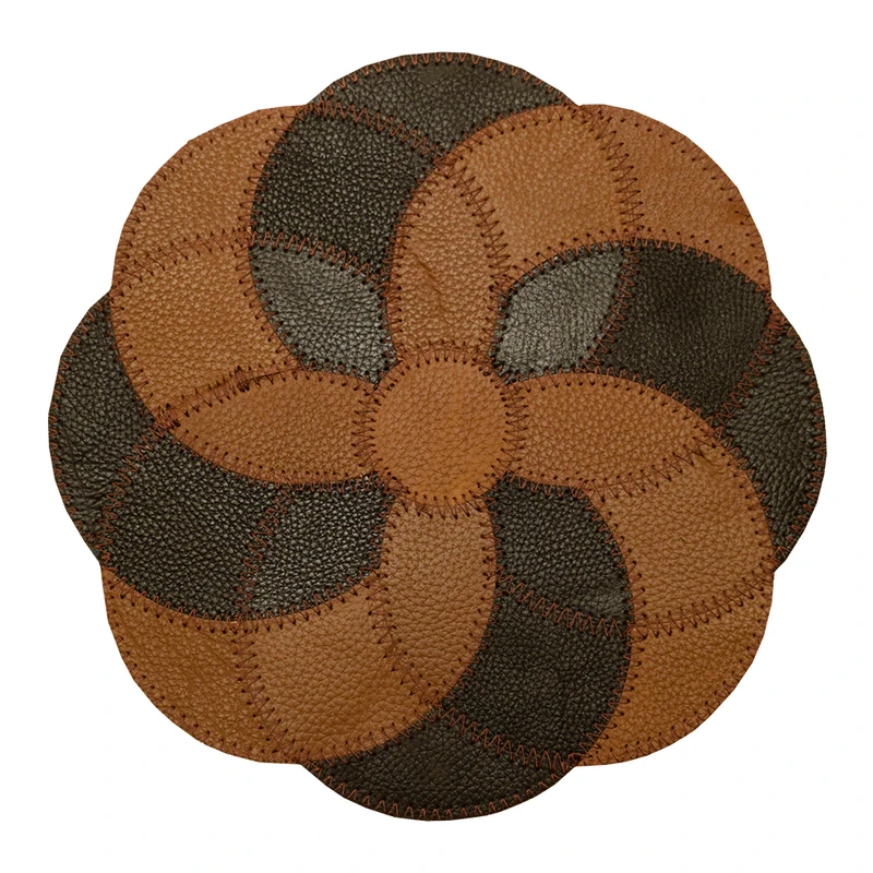 رومیزی مدل چرم طبیعی طرح گل هندسی کد 0081