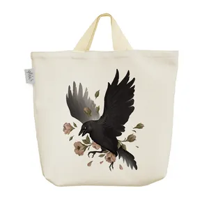 ساک خرید خندالو مدل کلاغ و گل کد 3075