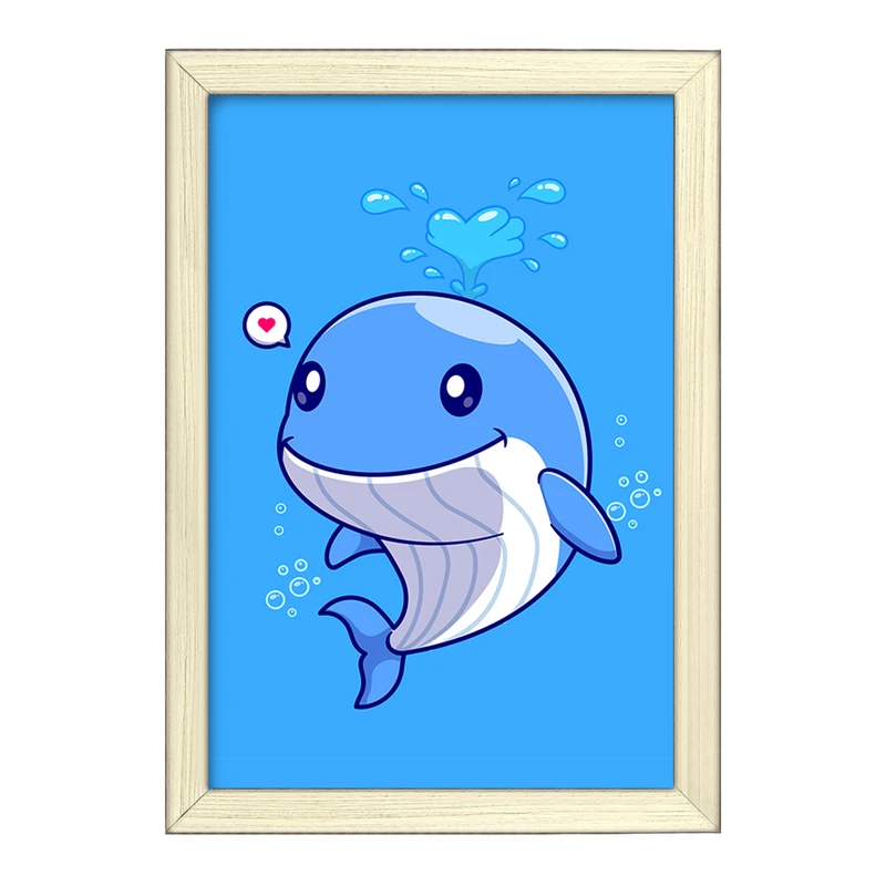 تابلو خندالو طرح حیوانات بامزه نهنگ کد 29726