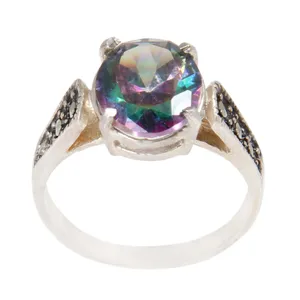 انگشتر نقره زنانه بازرگانی میلادی مدل الکساندریت کد AW_503