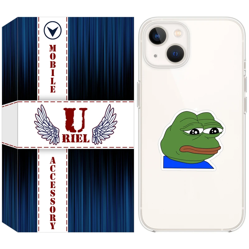 کاور یوریل قاب مدل Clear کد 86 طرح قورباغه غمگین مناسب برای گوشی موبایل اپل iPhone 13 mini
