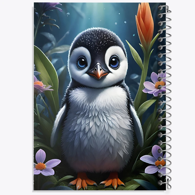 دفتر شطرنجی 50 برگ خندالو طرح پنگوئن بامزه کد F6233