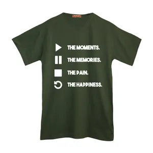 تی شرت لانگ آستین کوتاه  زنانه مدل علائم و تکست رنگ یشمی