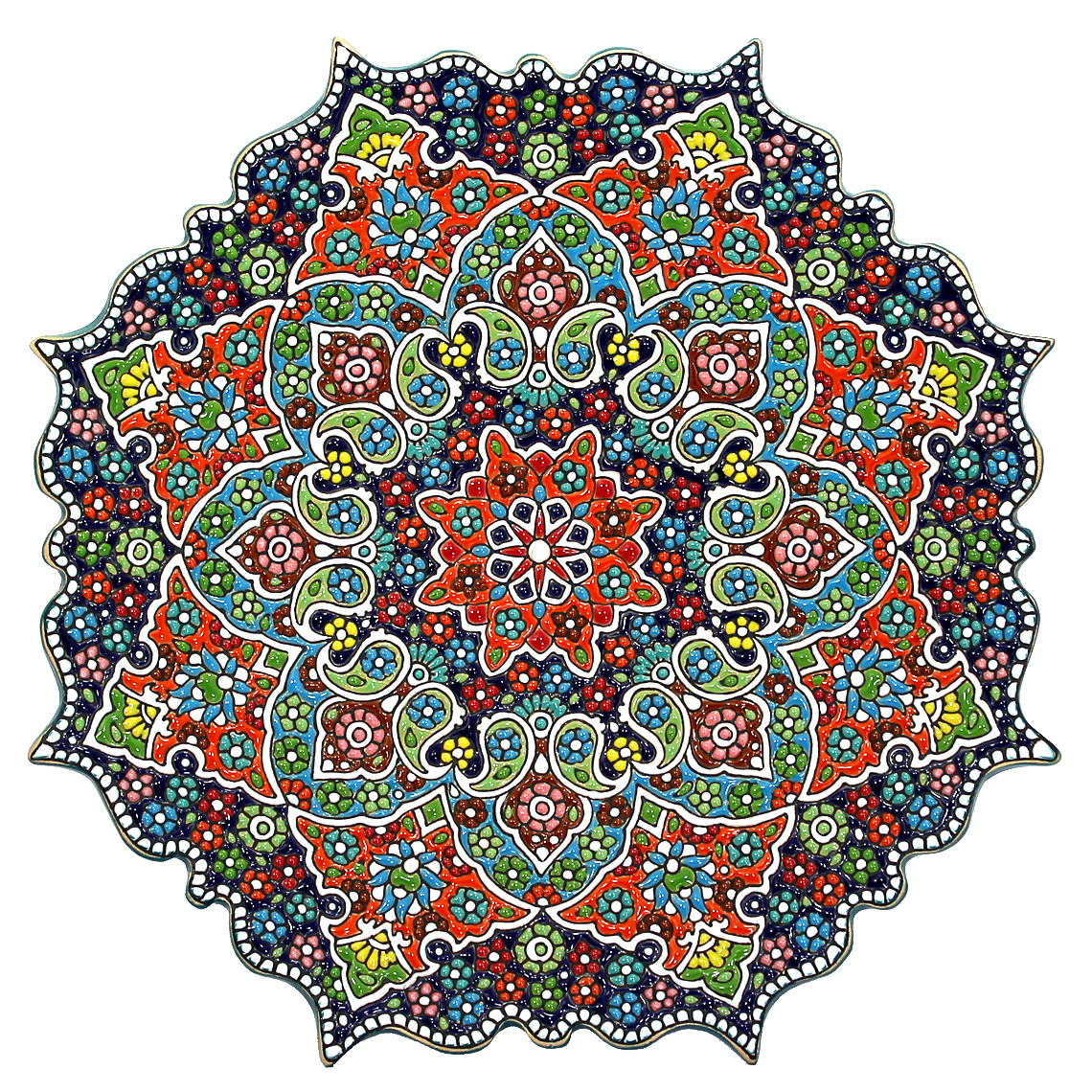 بشقاب میناکاری دست نگار کد 30