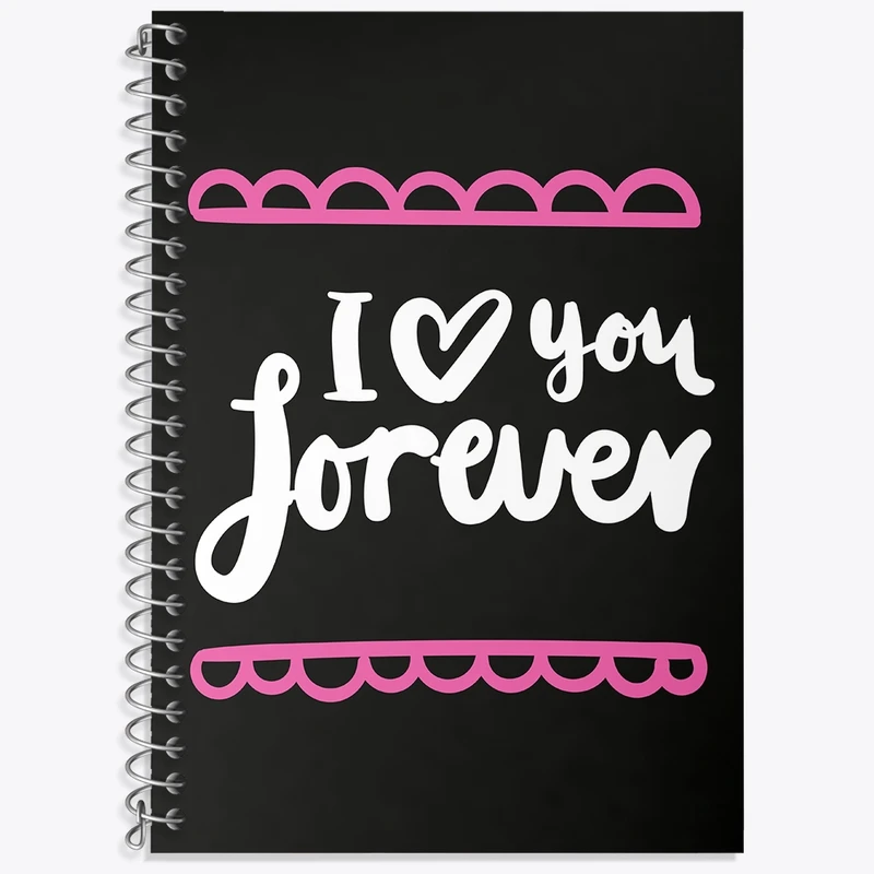 دفتر زبان 50 برگ خندالو مدل سه خط طرح I Love You Forever کد N268