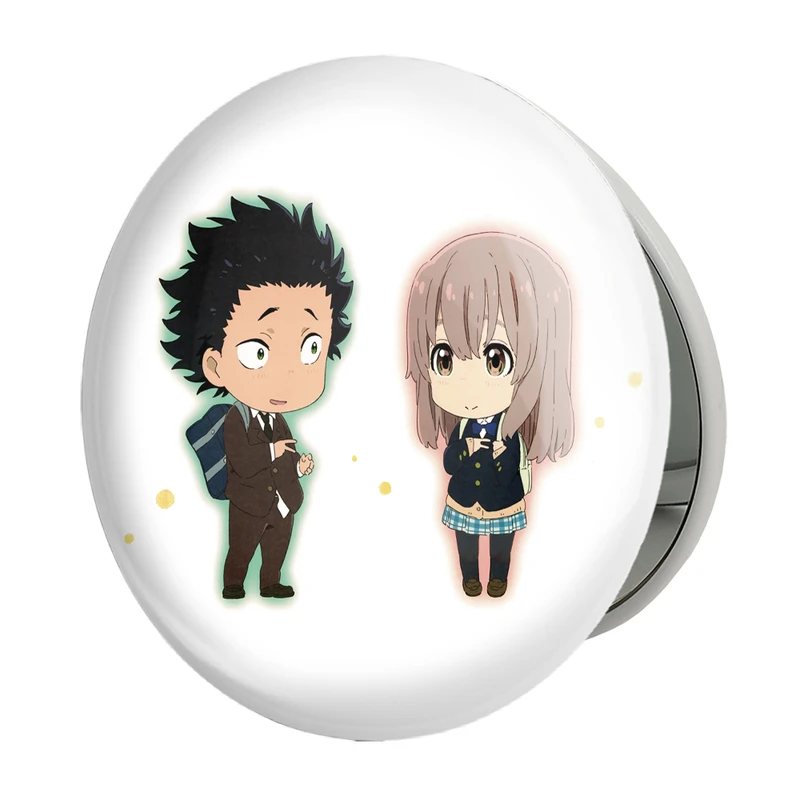 آینه جیبی خندالو طرح شوکو نیشیمیا و شویا ایشیدا انیمه سایلنت ویس A Silent Voice مدل تاشو کد 15839 