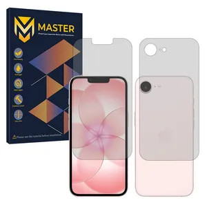 Master Hydrogel model Matte Screen Protector for Apple iPhone 17e mobile phone along with the back protector