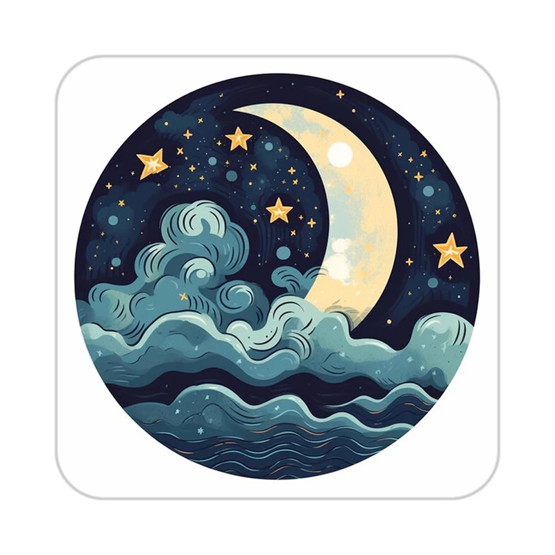 زیر لیوانی کاکتی طرح ماه و ستاره مدل mp52647