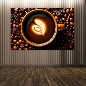 استیکر طرح دانه قهوه و فنجان کد BK1183