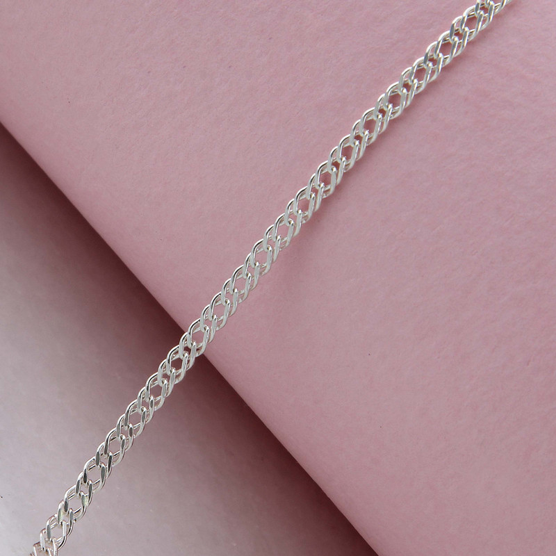 زنجیر نقره زنانه بازرگانی میلادی مدل کورب Curb Chain کد ZR_066 زنجیر نقره زنانه بازرگانی میلادی مدل کورب Curb Chain کد ZR_066