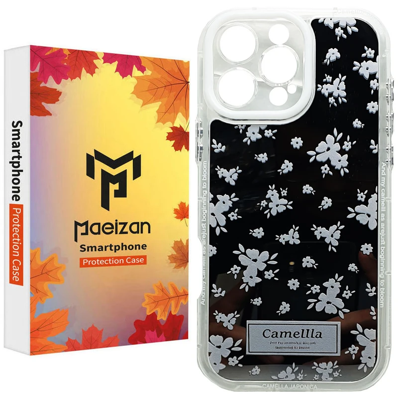 کاور پاییزان مدل گل کاملیا طرح لاکچری مناسب برای گوشی موبایل اپل IPhone 16 Pro Max
