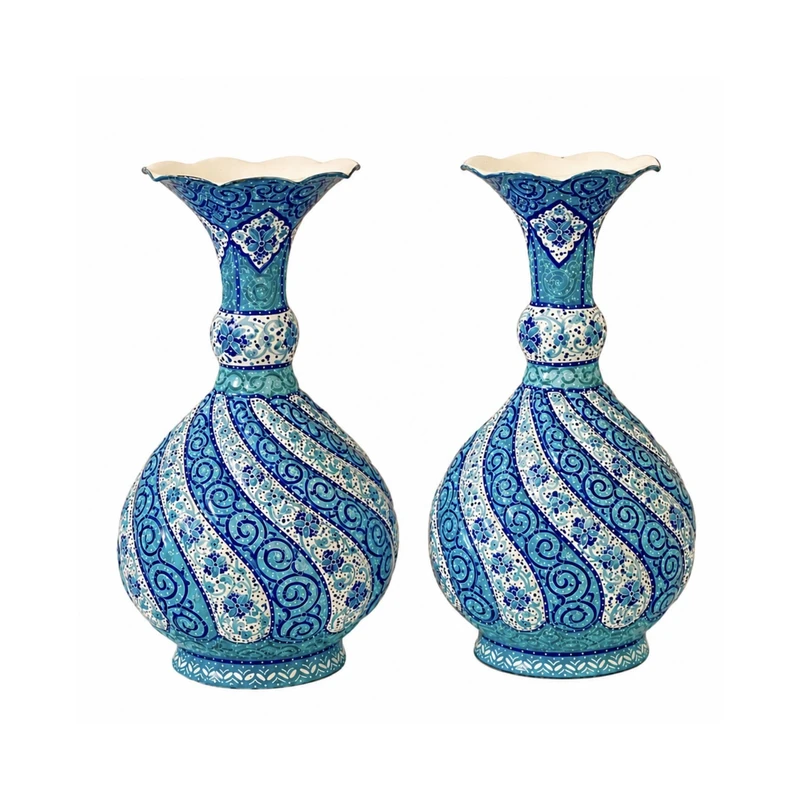 گلدان میناکاری مسی مدل ۱۱۰ بسته دو عددی