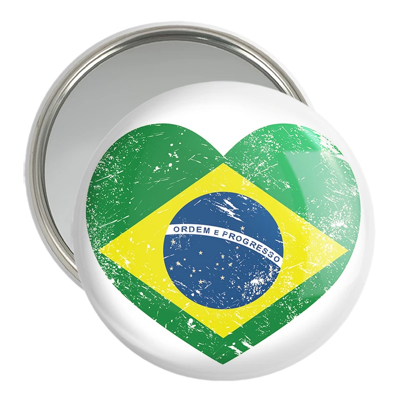 آینه جیبی خندالو مدل پرچم برزیل  کد 20690