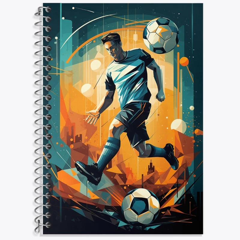 دفتر زبان 50 برگ خندالو مدل دو خط طرح فوتبالیست کد F2690