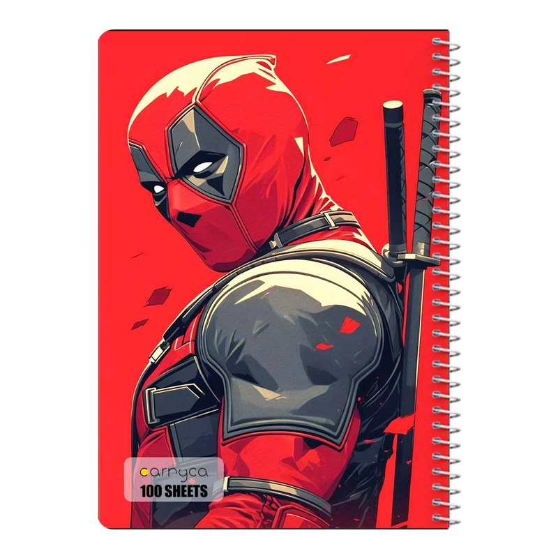 دفتر شطرنجی 100 برگ سیمی کارنیکا طرح ددپول Deadpool کد 90505