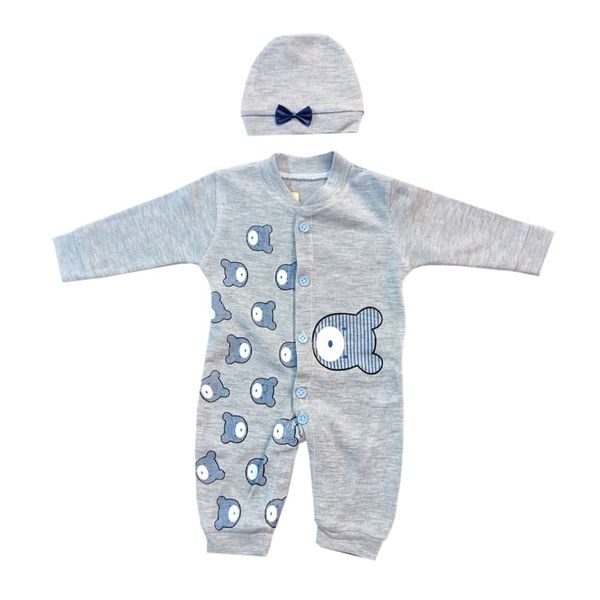 ست سرهمی و کلاه نوزادی مدل پاندا خوشحال