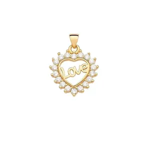 آویز گردنبند طلا 18 عیار زنانه قیراط طرح L0VE کد GH2383