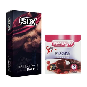 کاندوم سیکس مدل Max Safety بسته 12 عددی به همراه کاندوم شادو مدل Morning بسته 3 عددی