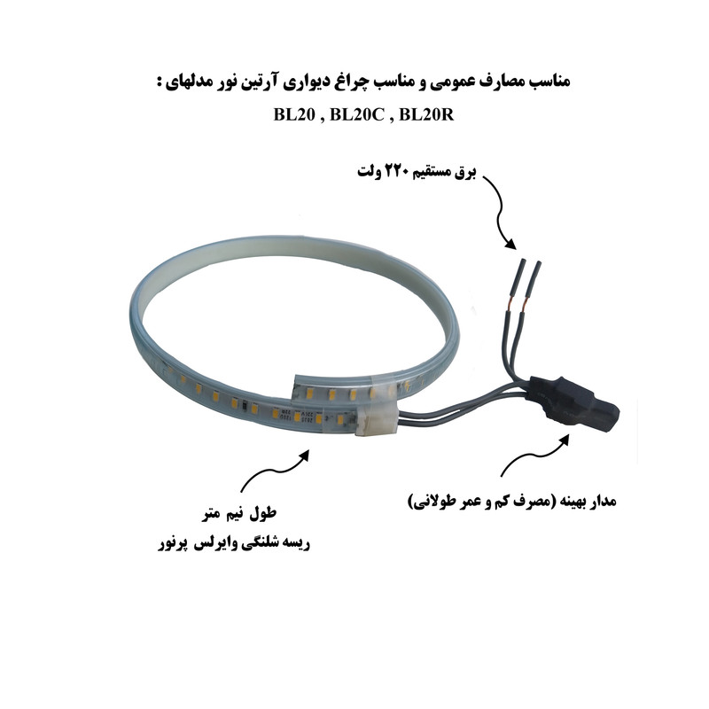 ریسه ال ای دی مدل وایرلس سوکت دار طول نیم متر