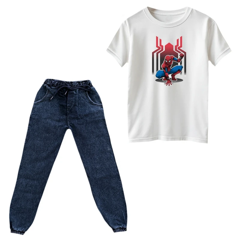 ست تی‌شرت و شلوار پسرانه مدل مرد عنکبوتی کد ۸