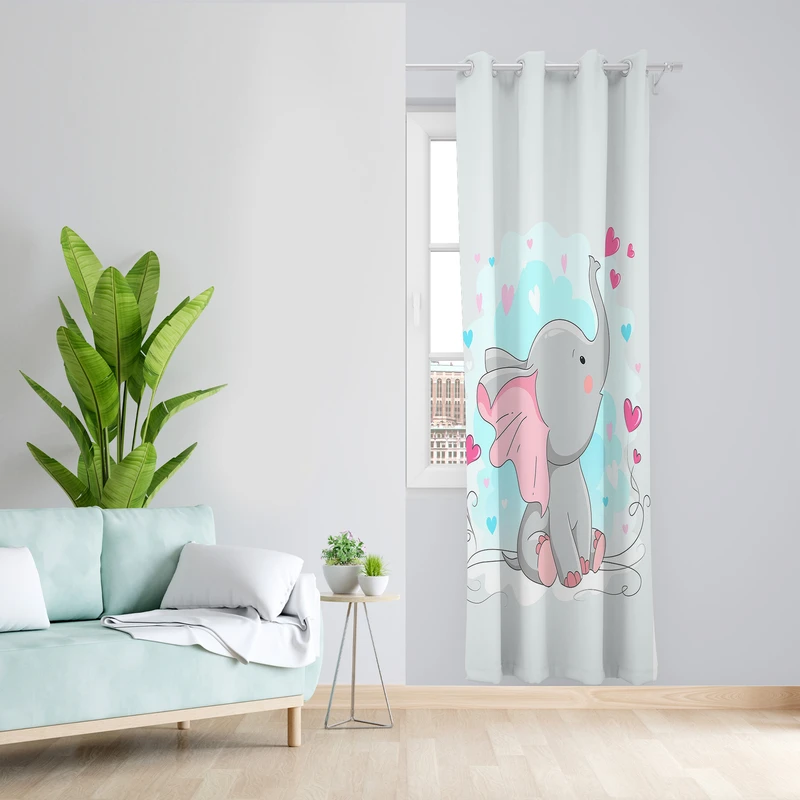 پرده طرح کودک مدل مخمل پانچی کد L 1013L Z سایز 140x200 سانتی متر