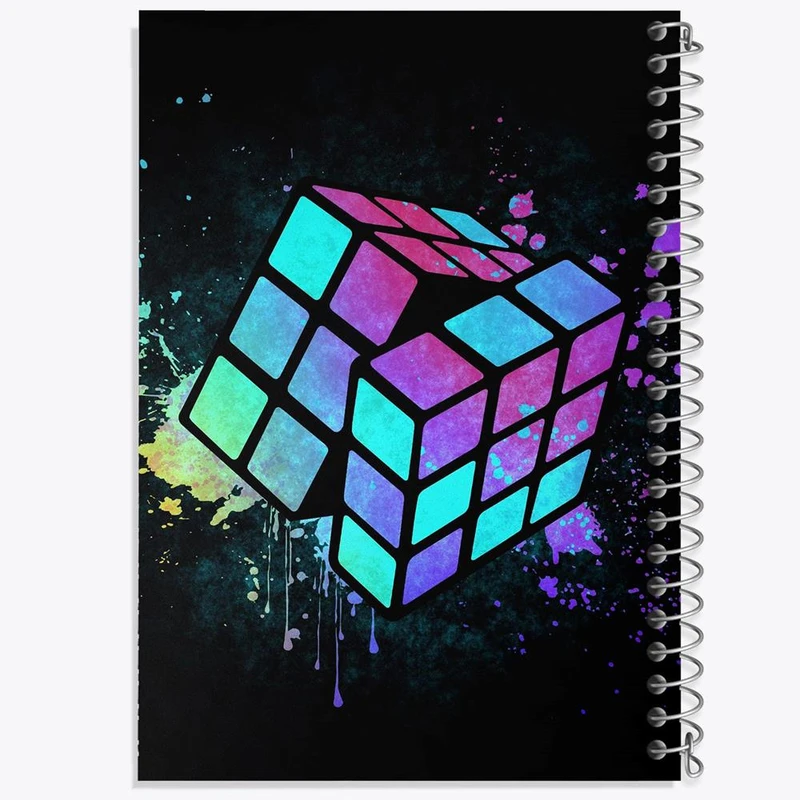 دفتر شطرنجی 50 برگ خندالو طرح مکعب روبیک کد 27814