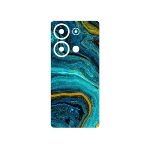 MAHOOT Turquoise marblewith golden streaks Cover Sticker for Xiaomi Poco M6 Pro 4G