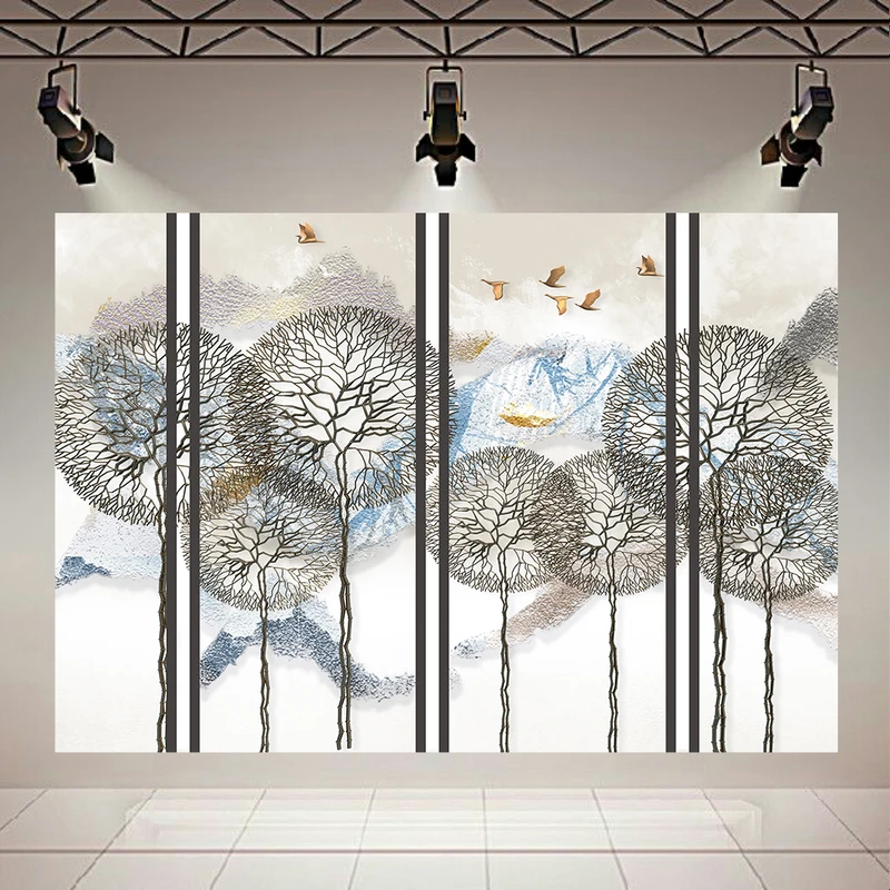 پوستر طرح مینیمال طبیعت انتزاعی مدل درختان قاصدکی کد PD1510