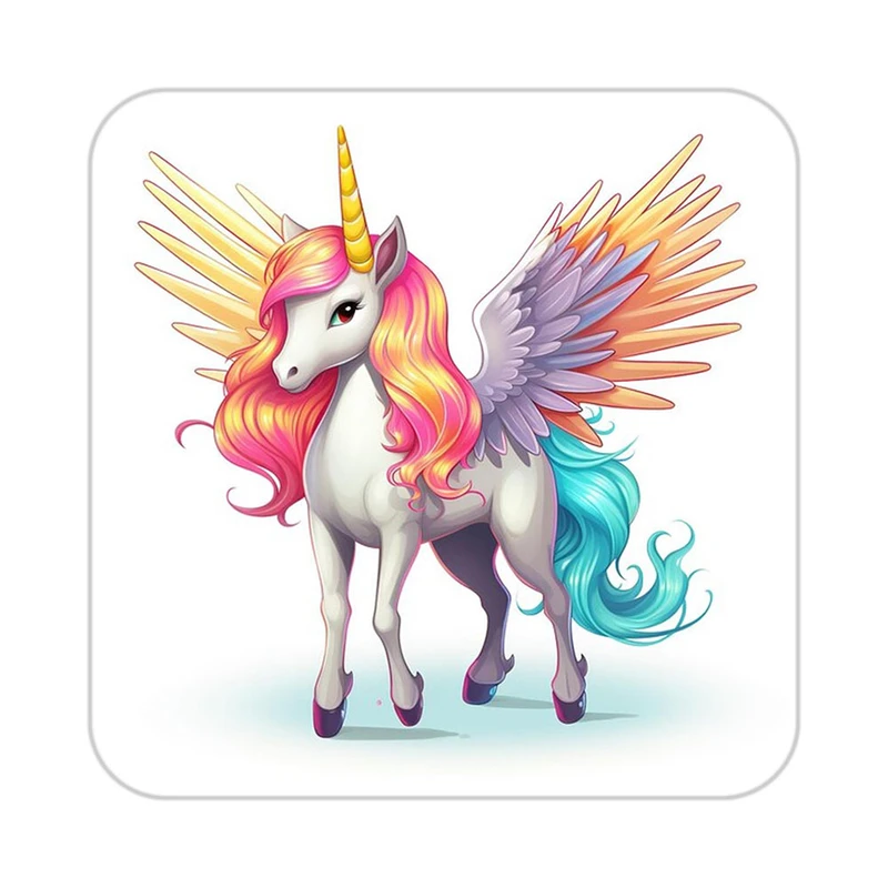 زیر لیوانی کاکتی طرح اسب تک شاخ و یونیکورن مدل mp31181