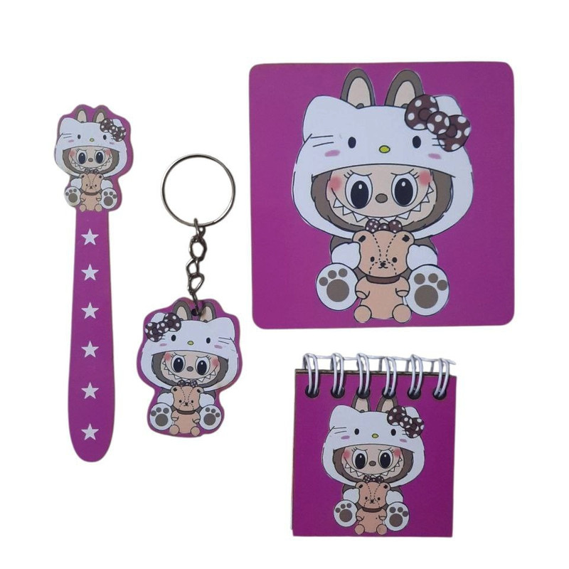 بسته لوازم تحریر مدل لبوبو و تدی کد mn012 بسته 4 عددی