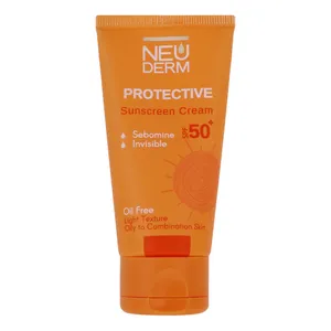 کرم ضدآفتاب بی‌رنگ نئودرم مدل Highly Protective SPF50، مناسب پوست‌های چرب تا مختلط، حجم 50 میلی‌لیتر