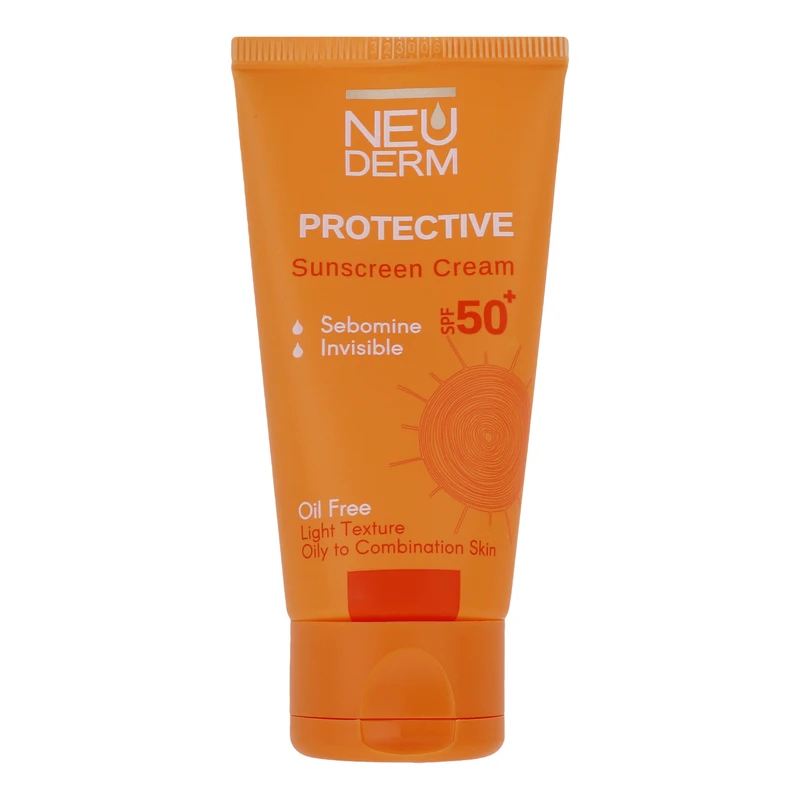 کرم ضدآفتاب بی‌رنگ نئودرم مدل Highly Protective SPF50، مناسب پوست‌های چرب تا مختلط، حجم 50 میلی‌لیتر