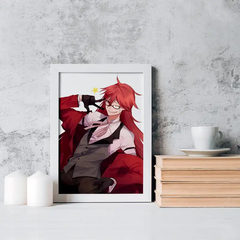 تابلو خندالو مدل گریل انیمه خادم سیاه کد 16310