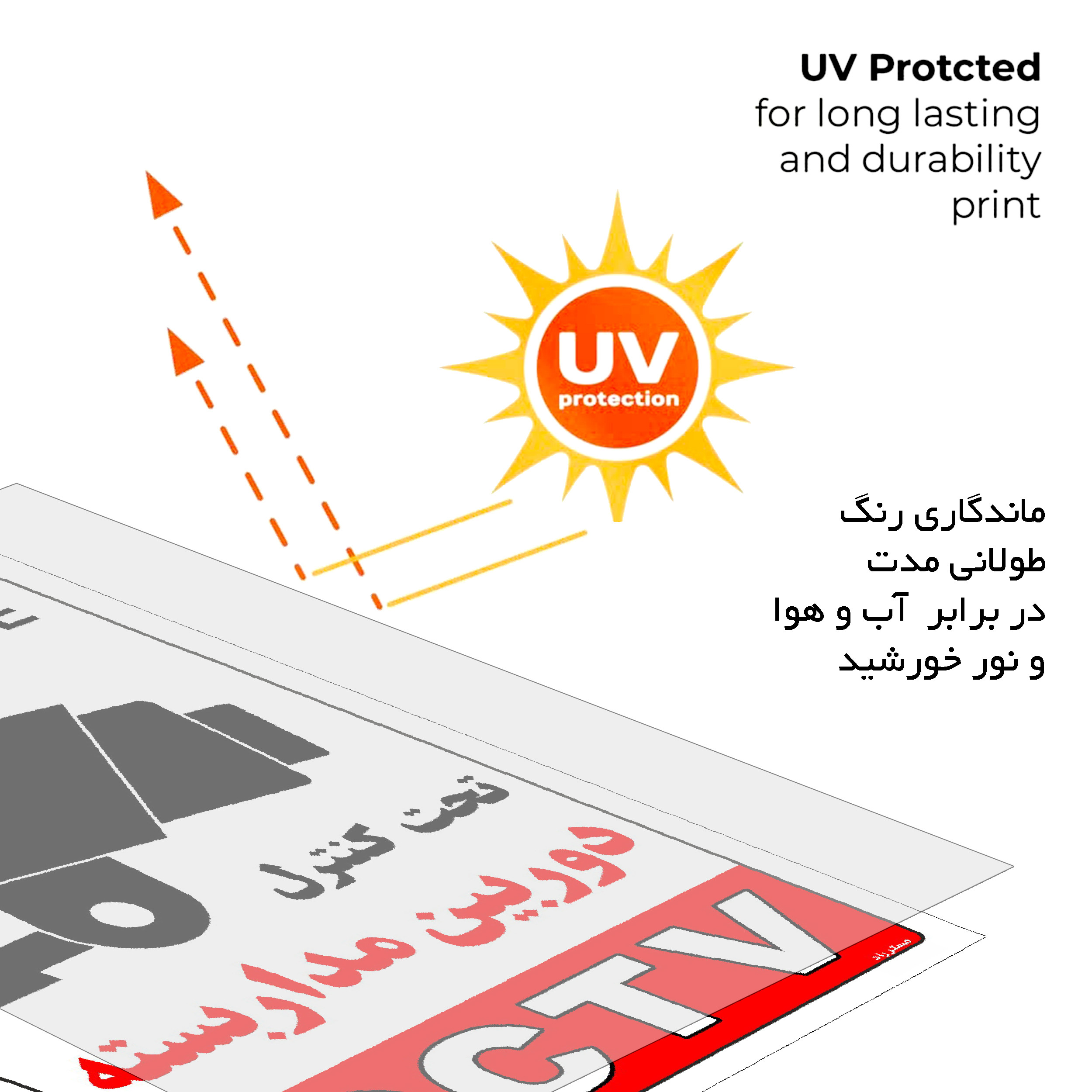 برچسب ایمنی مستر راد طرح تحت کنترل دوربین مدار بسته مدل HSE-OSHA-025