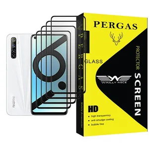 Waily Nice Pergas Glass MIX004 Screen Protector For Realme 6i (India) Pack Of 4