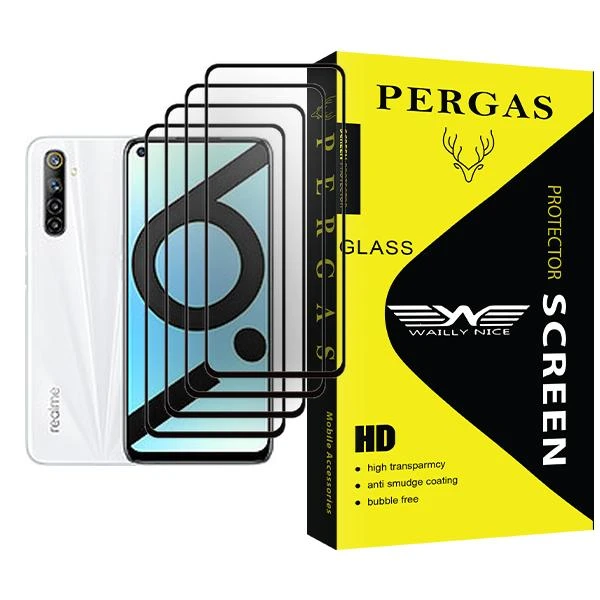 محافظ صفحه نمایش وایلی نایس مدل Pergas Glass MIX004 مناسب برای گوشی موبایل ریلمی 6i (India) بسته چهار عددی