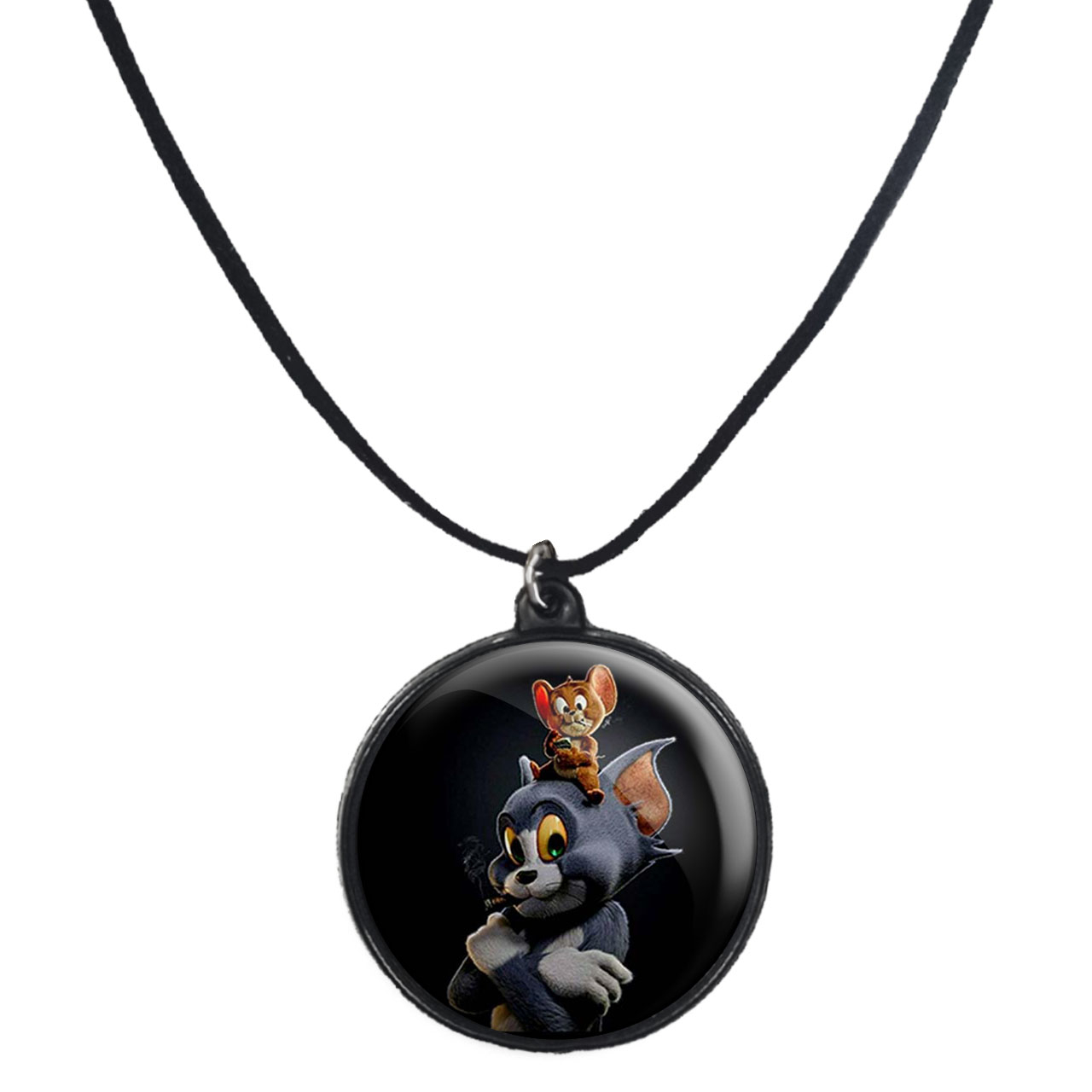 گردنبند پرمانه طرح تام و جری کد pmb.10794 مدل دو طرفه