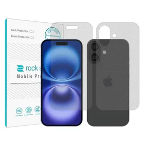 Rock Space Resistant model matte screen protector suitable for the Apple iPhone 16 Plus mobile phone along with the back of the phone protector
