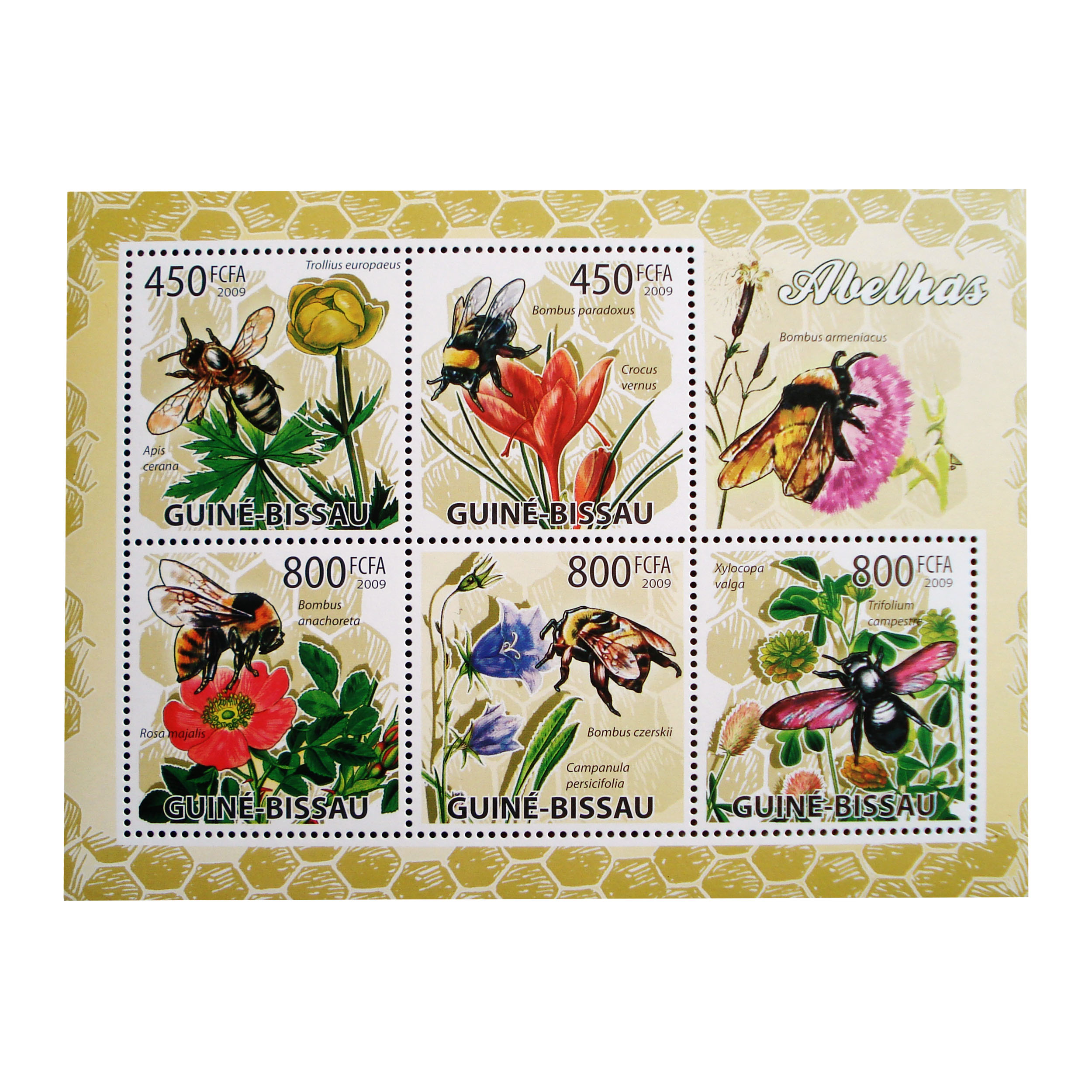 تمبر یادگاری مدل bees کد f-959 مجموعه 5 عددی