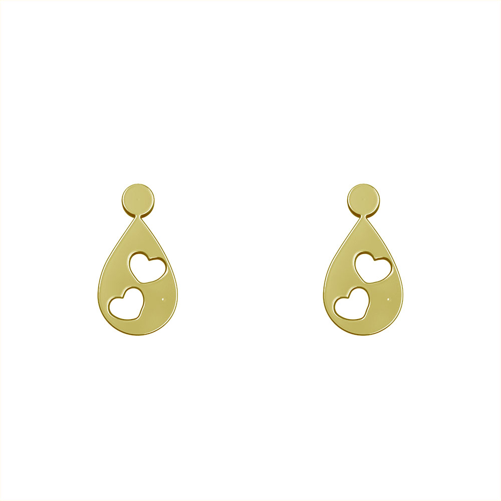 گوشواره طلا 18 عیار زنانه مدوپد مدل قلب کد GA1-14137